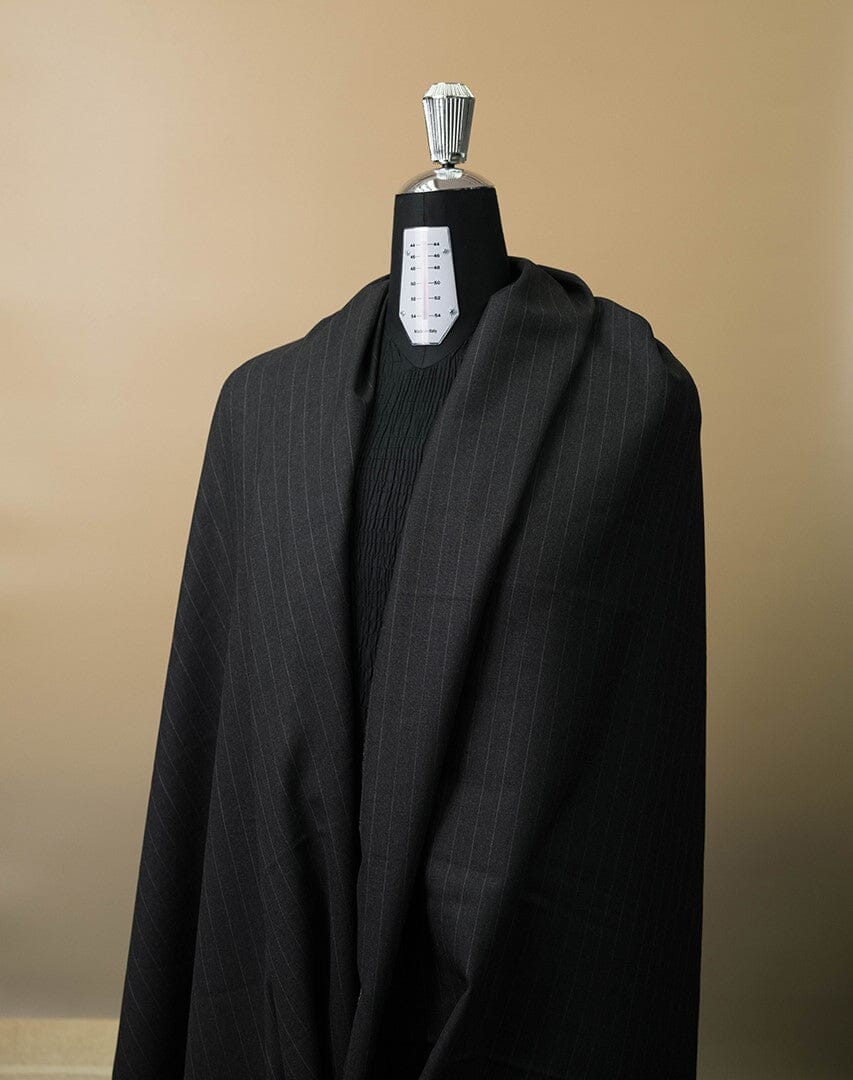 V23219 Charcoal Stripe Wool Suiting 3.2m VINTAGE Minova