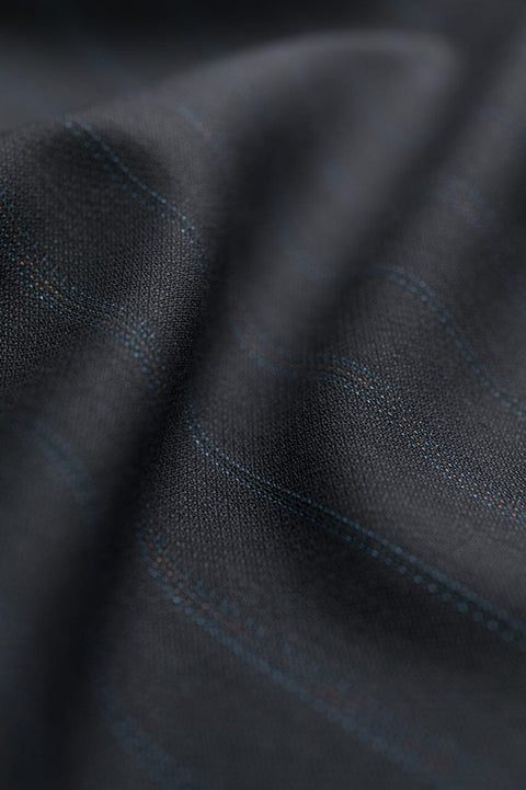 V23224 Dark Charcoal Striped Wool-3.1m VINTAGE CERRUTI 1881