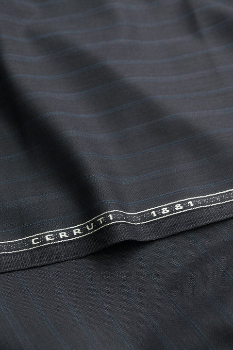 V23224 Dark Charcoal Striped Wool-3.1m VINTAGE CERRUTI 1881