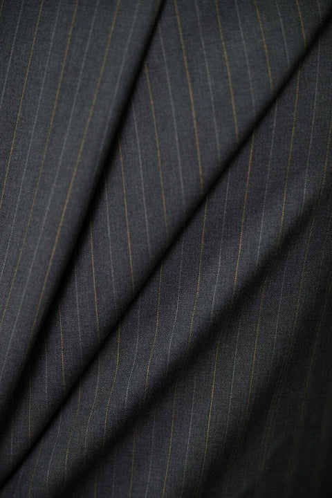 V23233 Grey Stripe 120's Wool Suiting 3.2m VINTAGE CERRUTI 1881