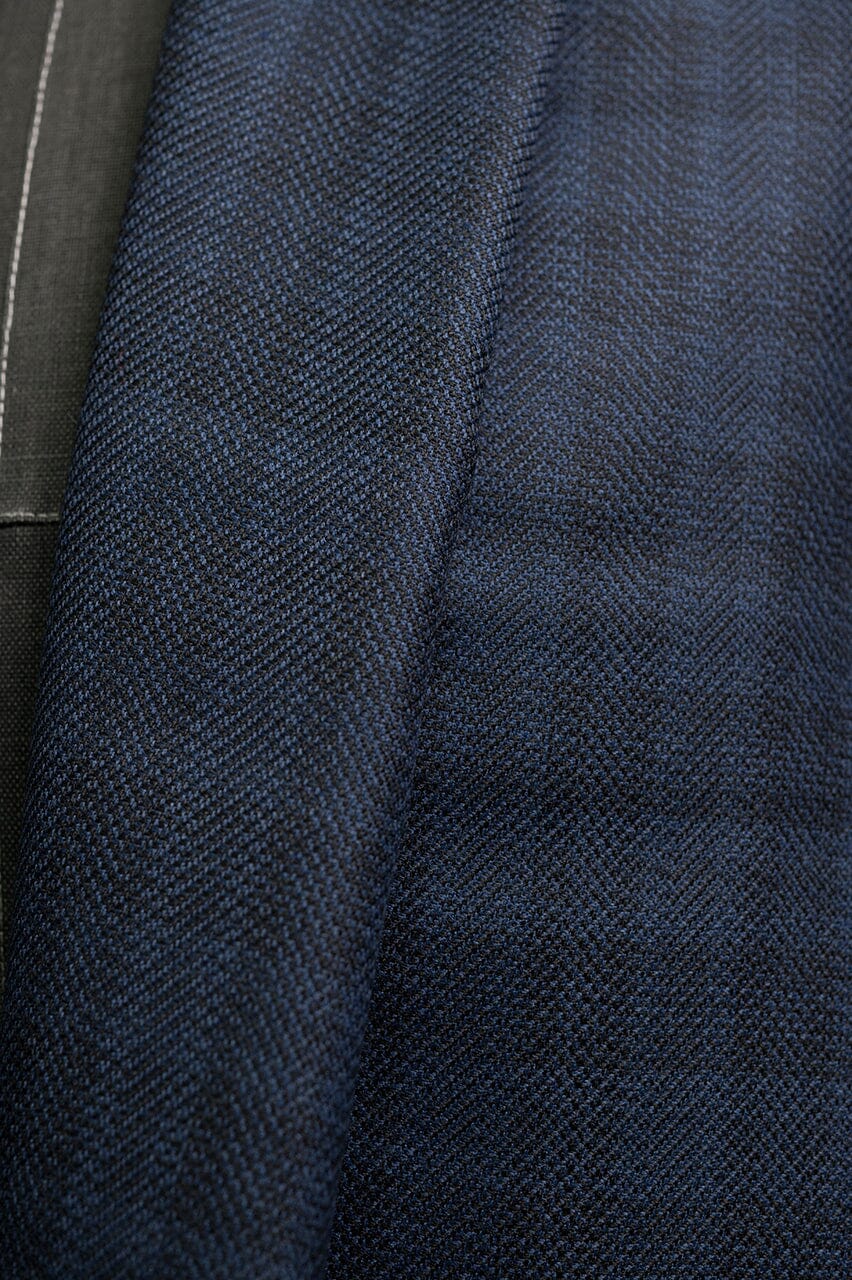 V23249 Lanificio Simona Blue Check Wool Jacketing -1.9m VINTAGE Vintage
