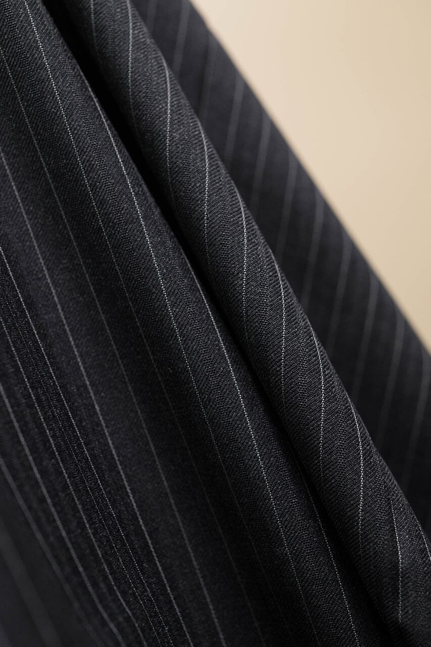 V23256 VBC Charcoal Stripe 110's Wool Suiting -3m VINTAGE VBC