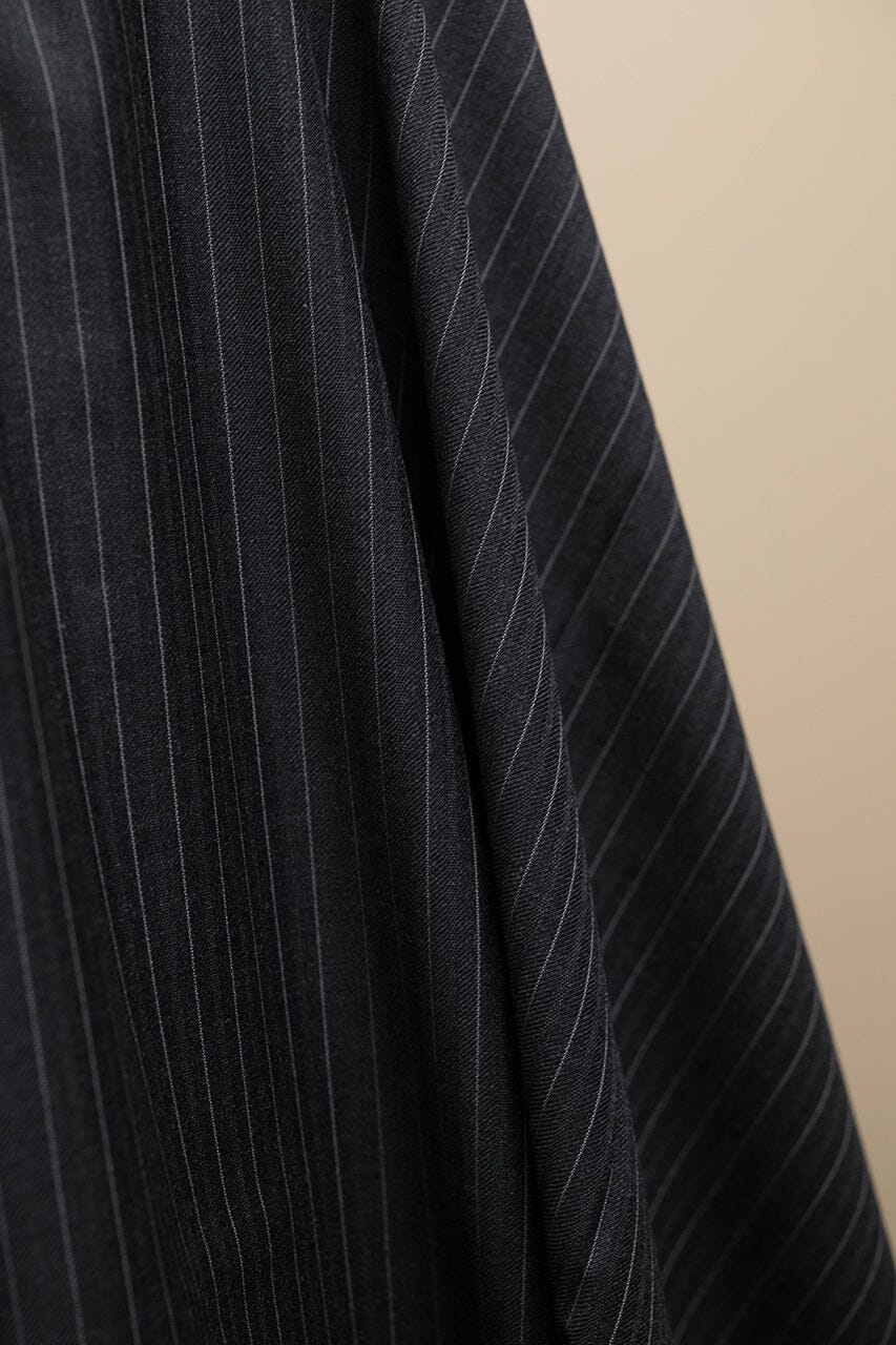 V23256 VBC Charcoal Stripe 110's Wool Suiting -3m VINTAGE VBC