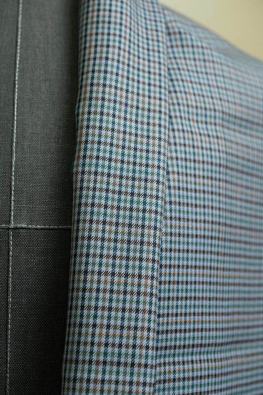 V23258 Scott&England Colorful Check Wool Cashmere Jacketing -1.9m VINTAGE Vintage