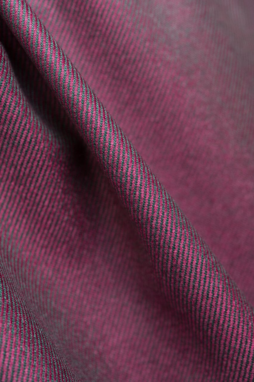 V23264 Gree&Red Twill Wool Silk Suiting -4.2m VINTAGE Vintage