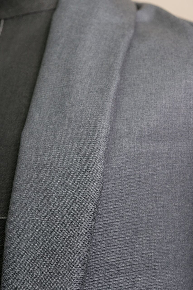 V23300 Scabal Grey Plain Wool Suiting-3m VINTAGE Scabal