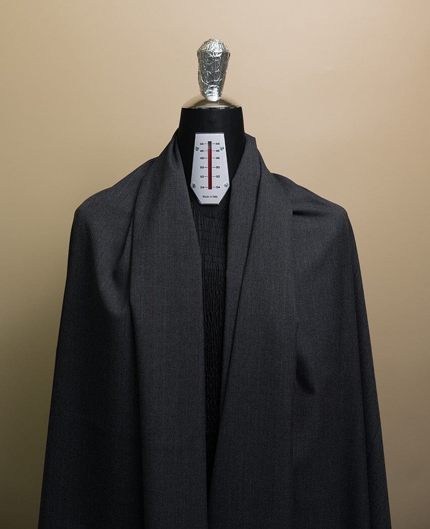 V23343 Grey Stripe Wool Cashmere Suiting -3m VINTAGE Vintage