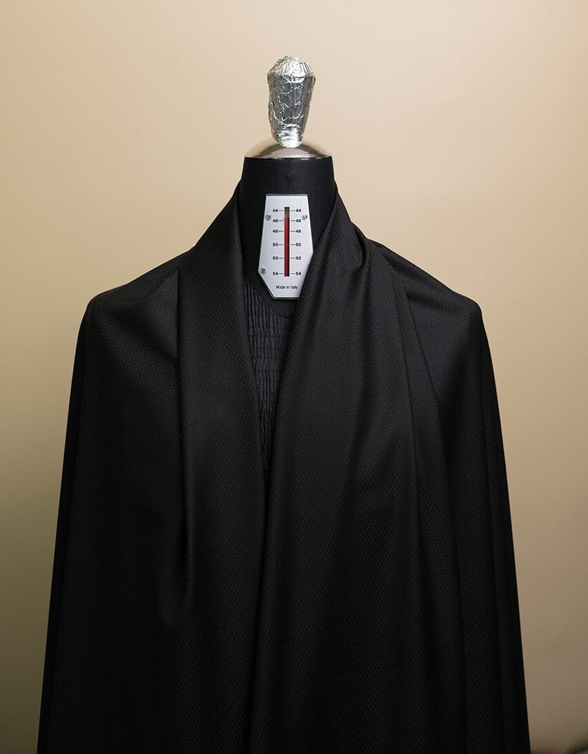 V23347 Maezoni Black Wool Silk Cashmere Suiting -3m VINTAGE Marzoni