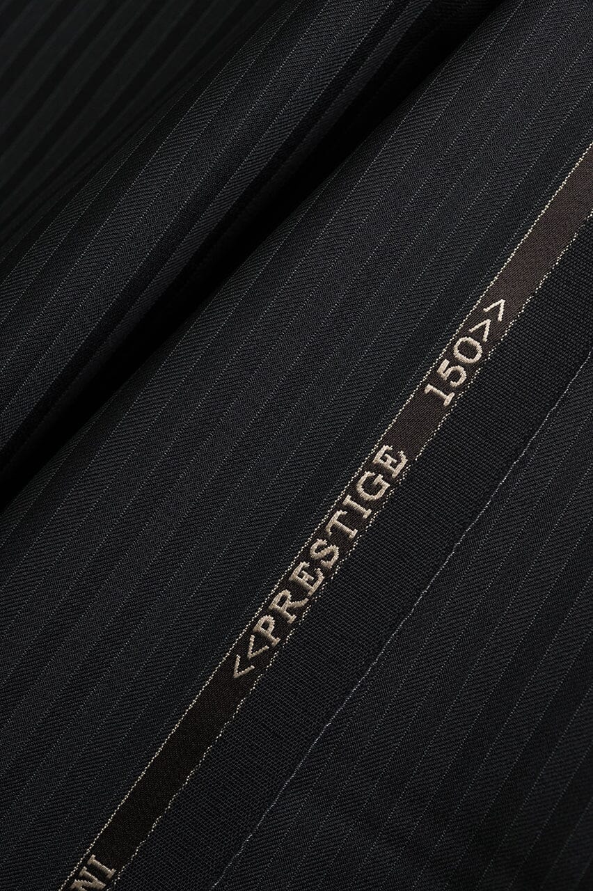 V23350 Marzoni Black Stripe Wool Suiting-3m VINTAGE marzoni