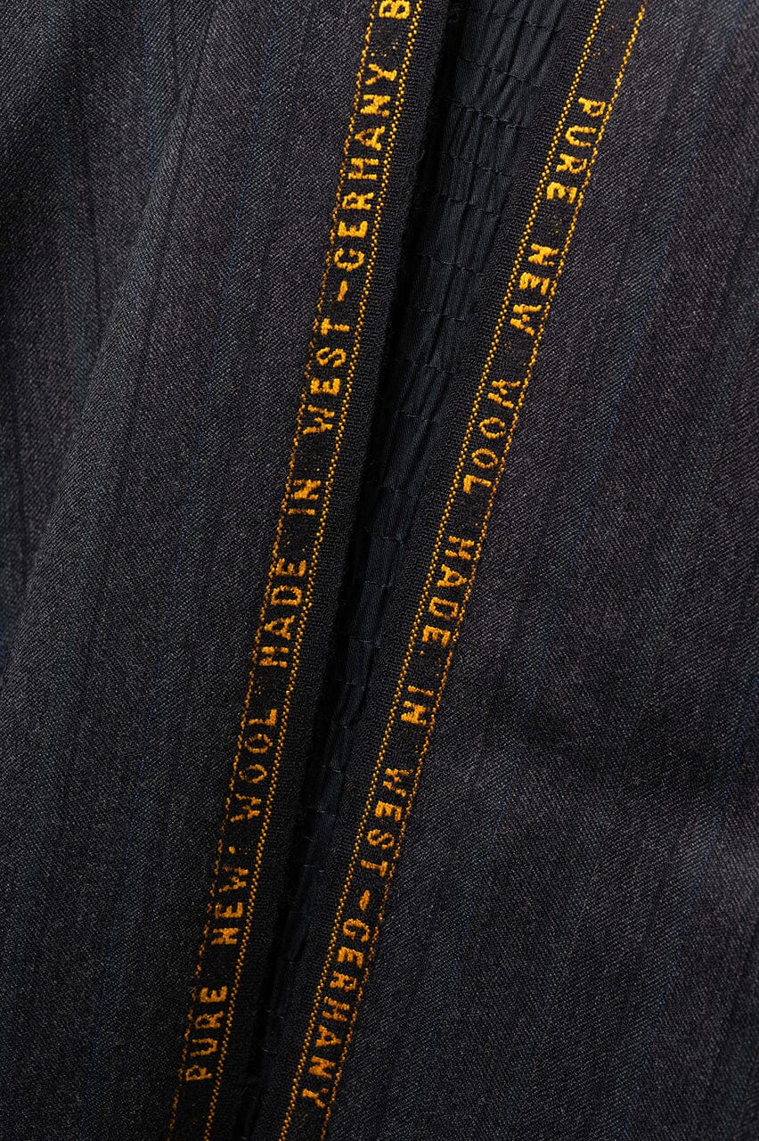 V23476 Charcoal Stripe Pure Wool Suiting-3m VINTAGE Vintage