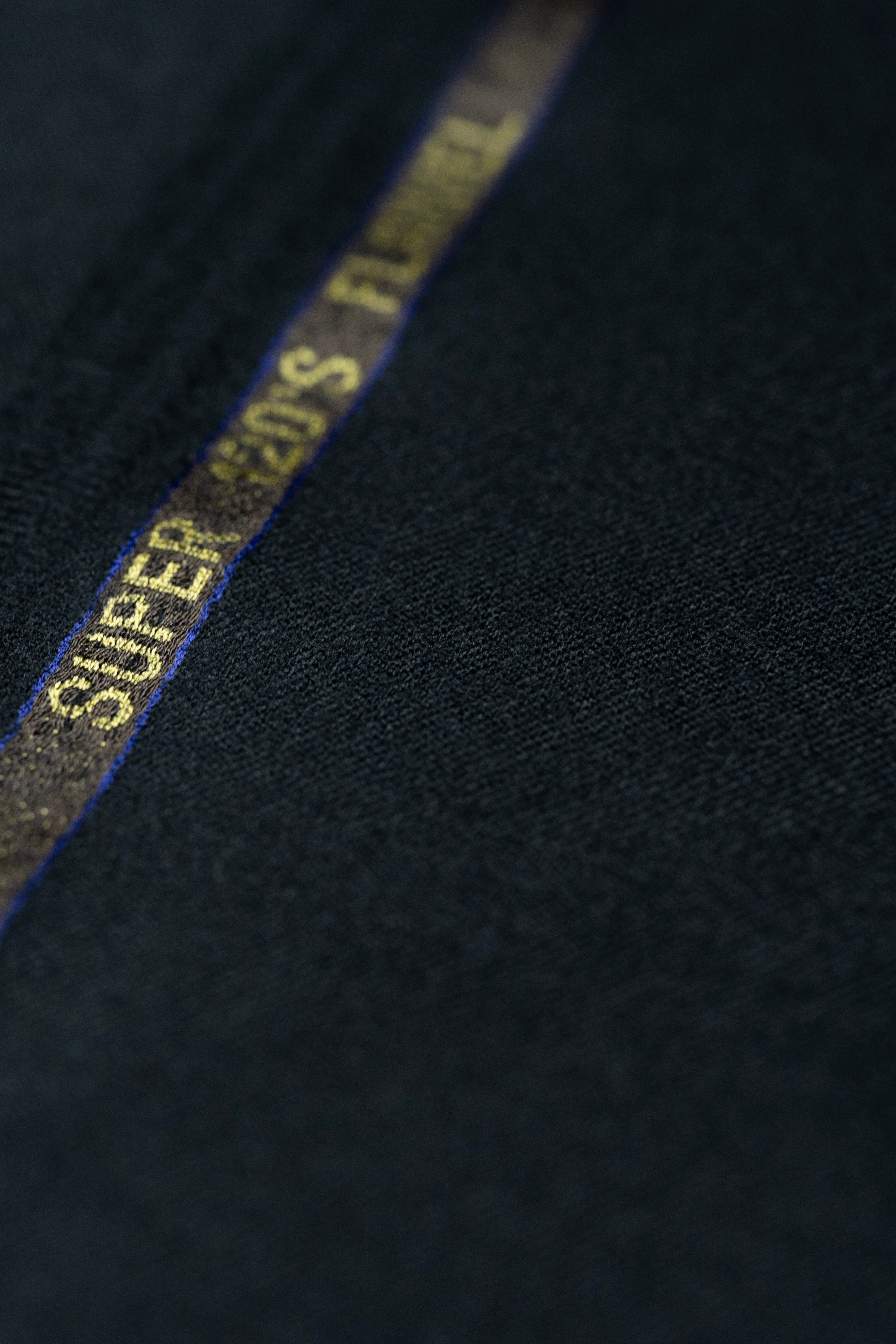 Modern Suit Fabrics-VBC GC30439 VBC Black Super 120's Flannel Trousers - 1.8m