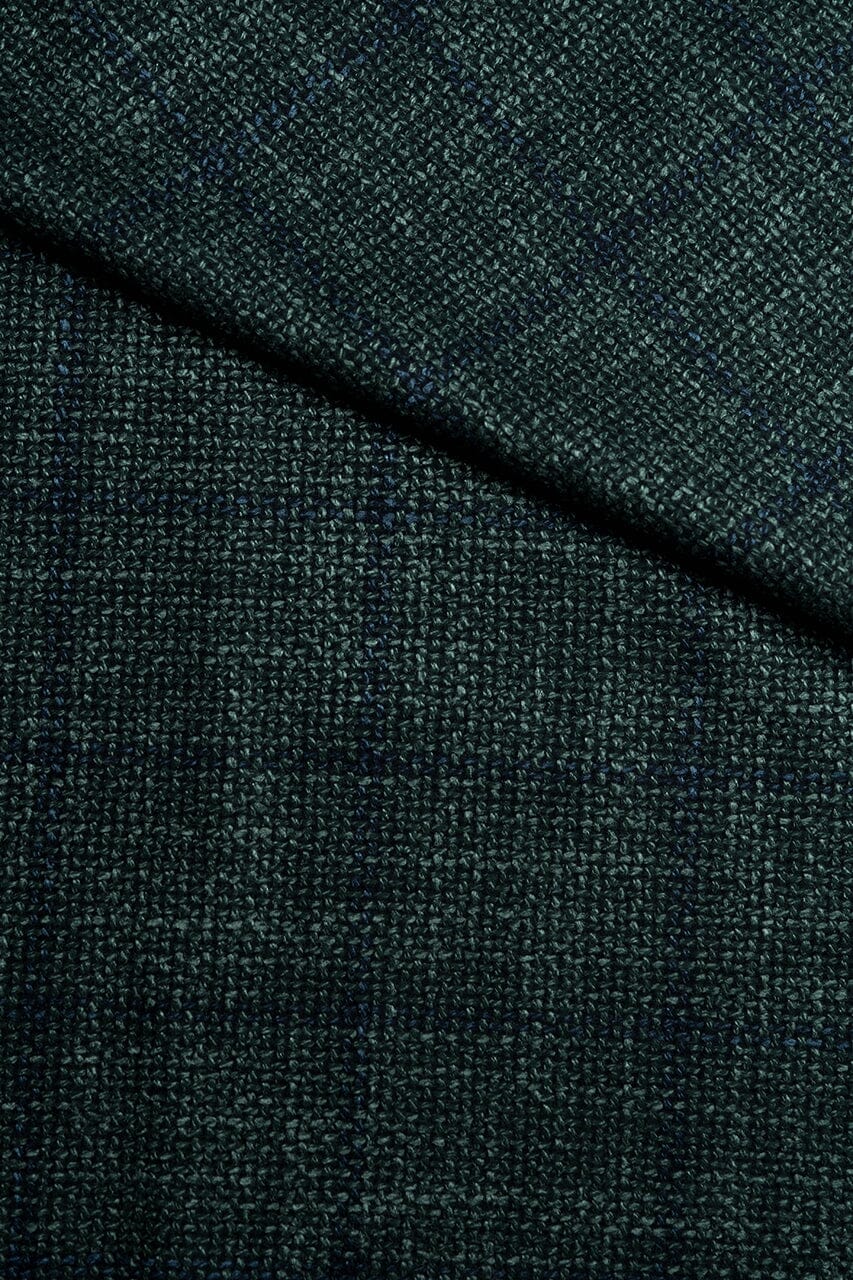 LaGondola Suit Fabric-VBC GC50305 VBC Wool Silk Jacketing-6.5x8cm Green Windowpane