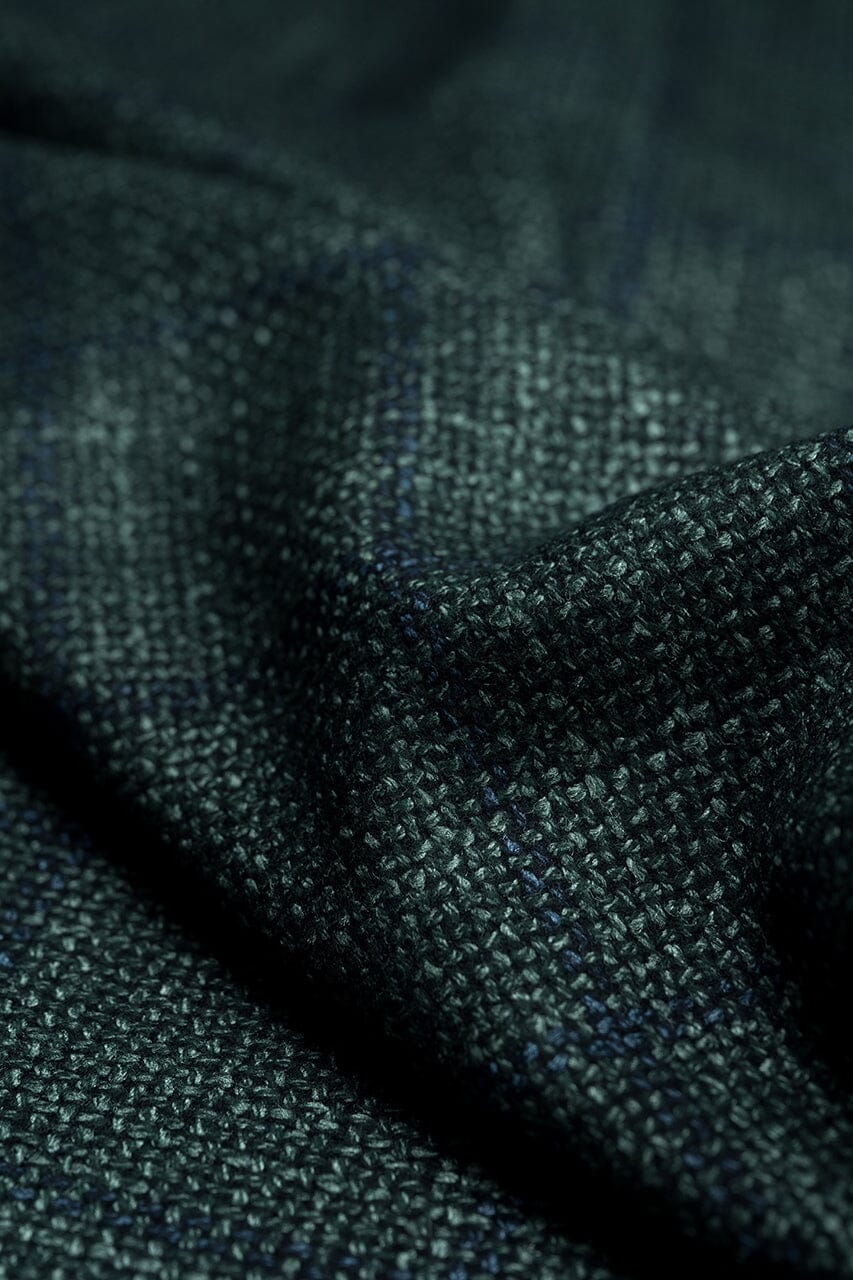 LaGondola Suit Fabric-VBC GC50305 VBC Wool Silk Jacketing-6.5x8cm Green Windowpane