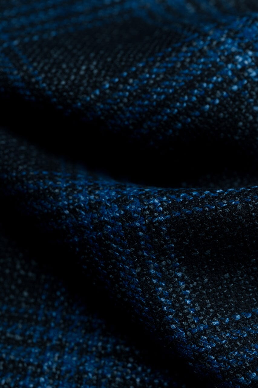 LaGondola Suit Fabric-VBC GC50306 VBC Wool Silk Jacketing-6x8cm Blue Plaid