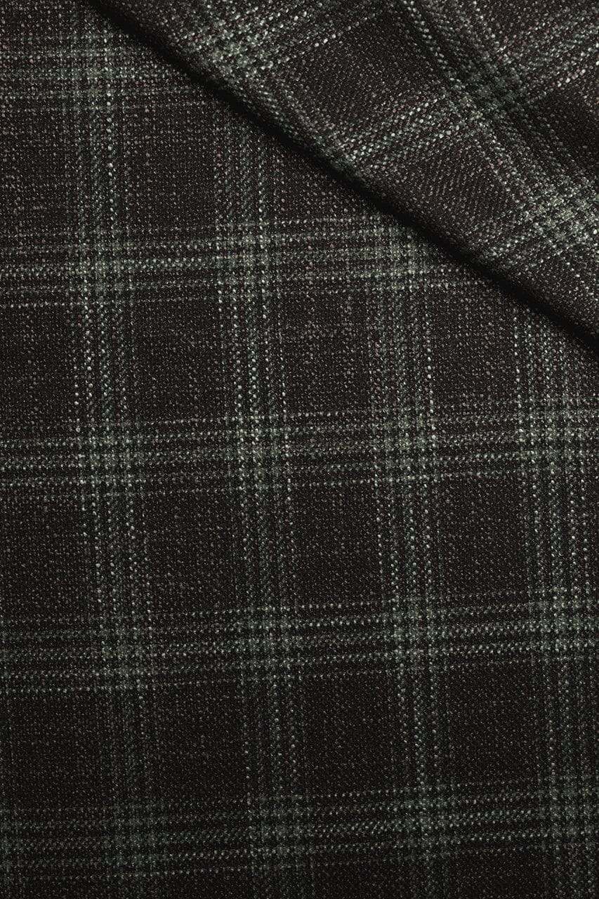 LaGondola Suit Fabric-VBC GC50308 VBC Wool Silk Jacketing-6x8cm Brown Plaid