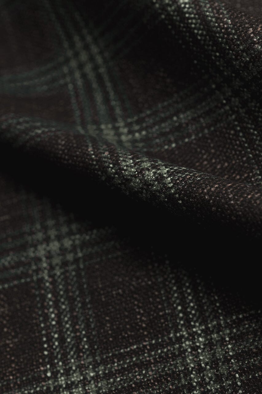 LaGondola Suit Fabric-VBC GC50308 VBC Wool Silk Jacketing-6x8cm Brown Plaid