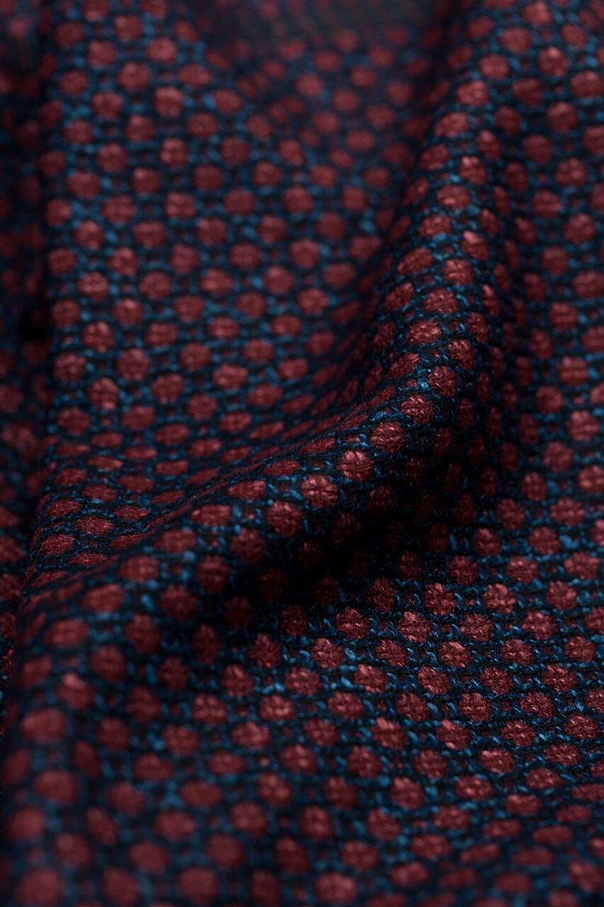 LaGondola Suit Fabric-VBC GC50313 VBC Wool Silk Jacketing-Red&Navy L Birdeye