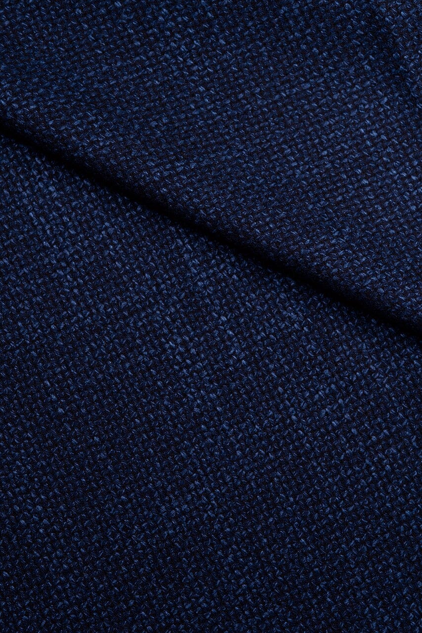 LaGondola Suit Fabric-VBC GC50316 VBC Wool Silk Jacketing-DkBlue Basketweave