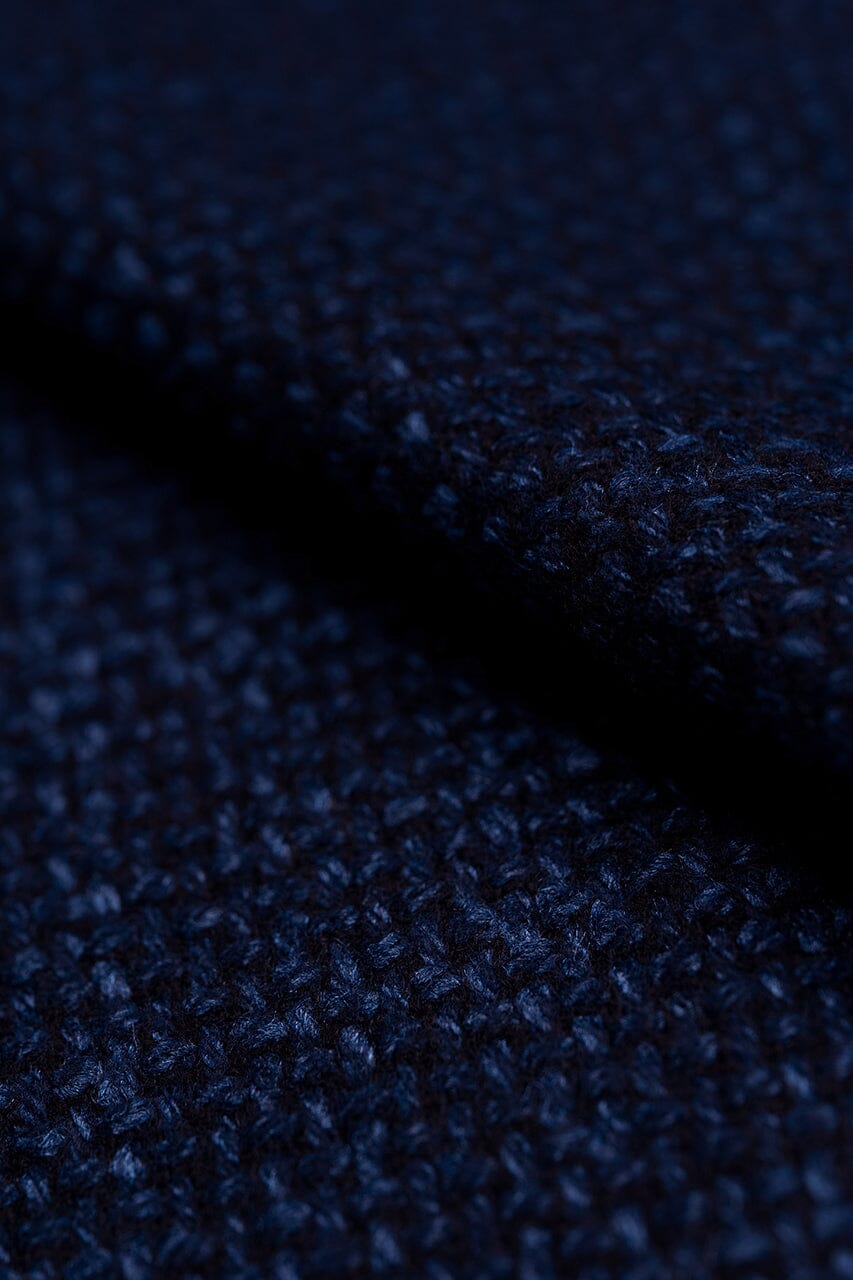 LaGondola Suit Fabric-VBC GC50316 VBC Wool Silk Jacketing-DkBlue Basketweave