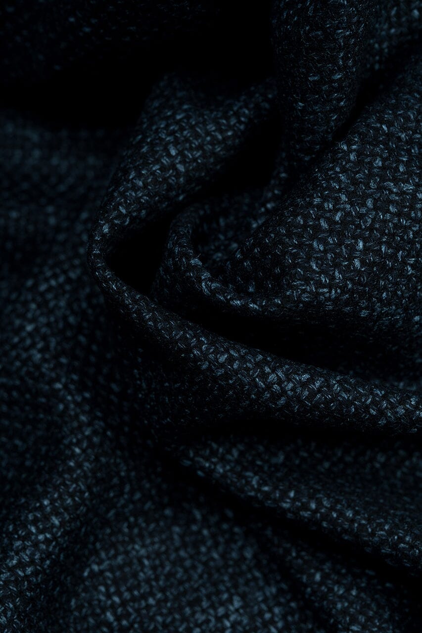 LaGondola Suit Fabric-VBC GC50317 VBC Wool Silk Jacketing-DkNavy Basketweave