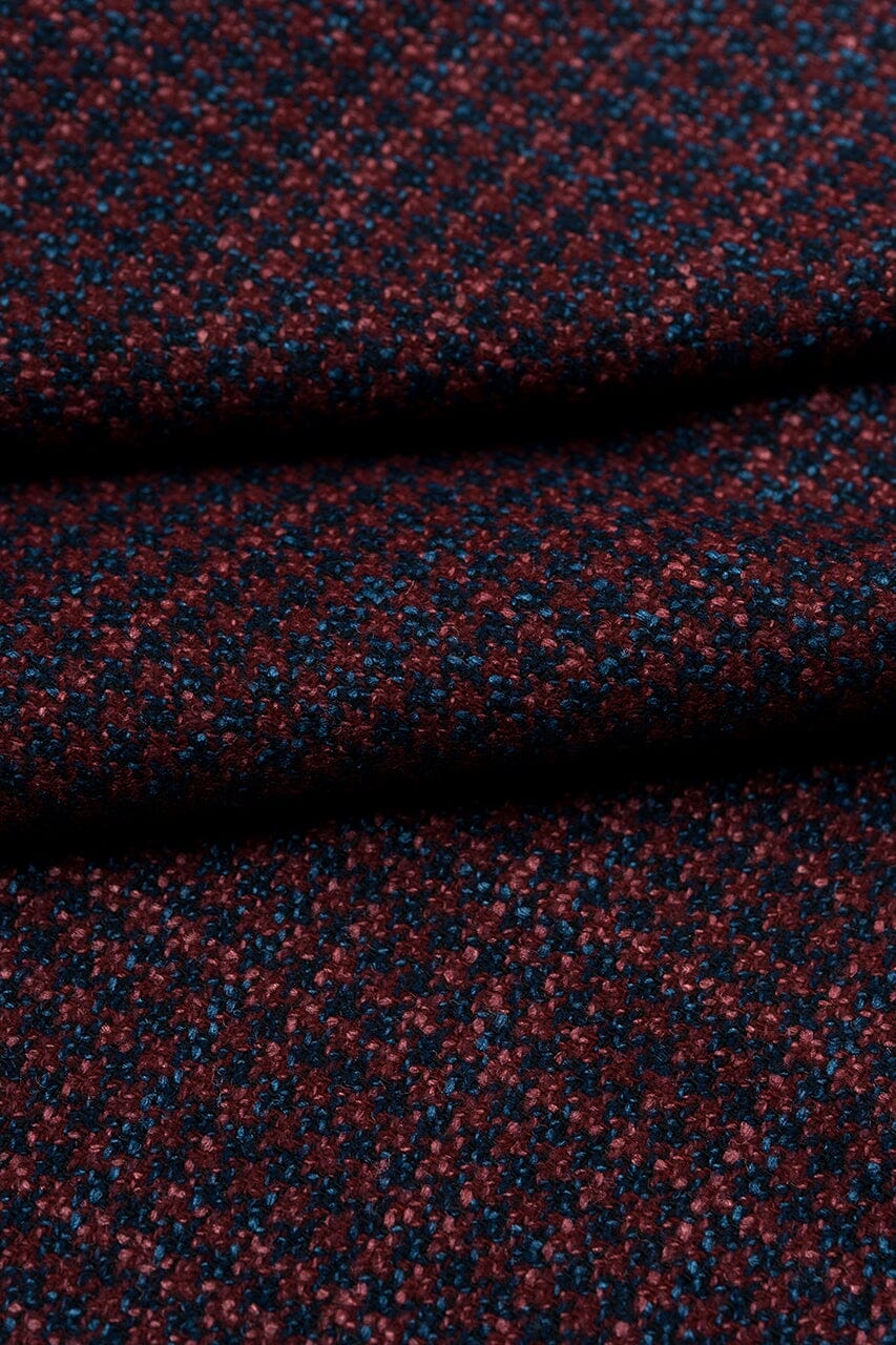 LaGondola Suit Fabric-VBC GC50322 VBC Wool Silk Jacketing-Red Basketweave