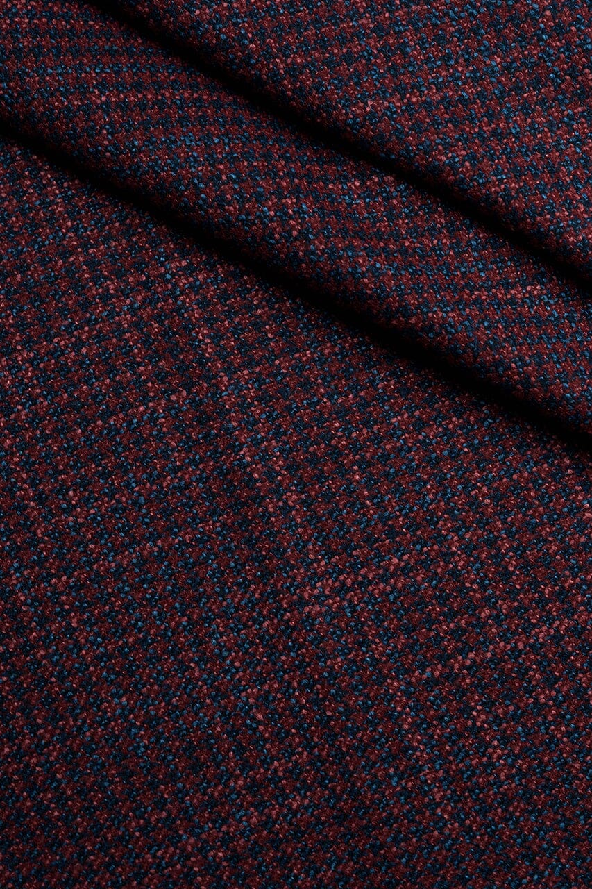 LaGondola Suit Fabric-VBC GC50322 VBC Wool Silk Jacketing-Red Basketweave