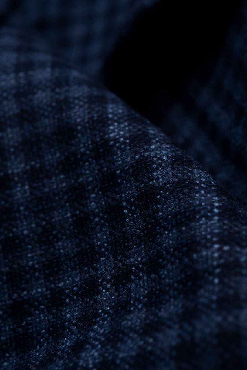 LaGondola Suit Fabric-VBC GC50323 VBC Wool Silk Jacketing-Blue Mini Plaid