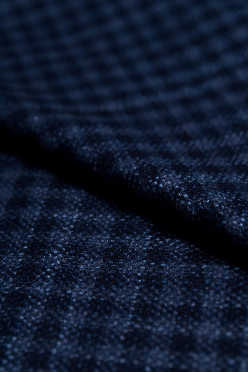 LaGondola Suit Fabric-VBC GC50323 VBC Wool Silk Jacketing-Blue Mini Plaid