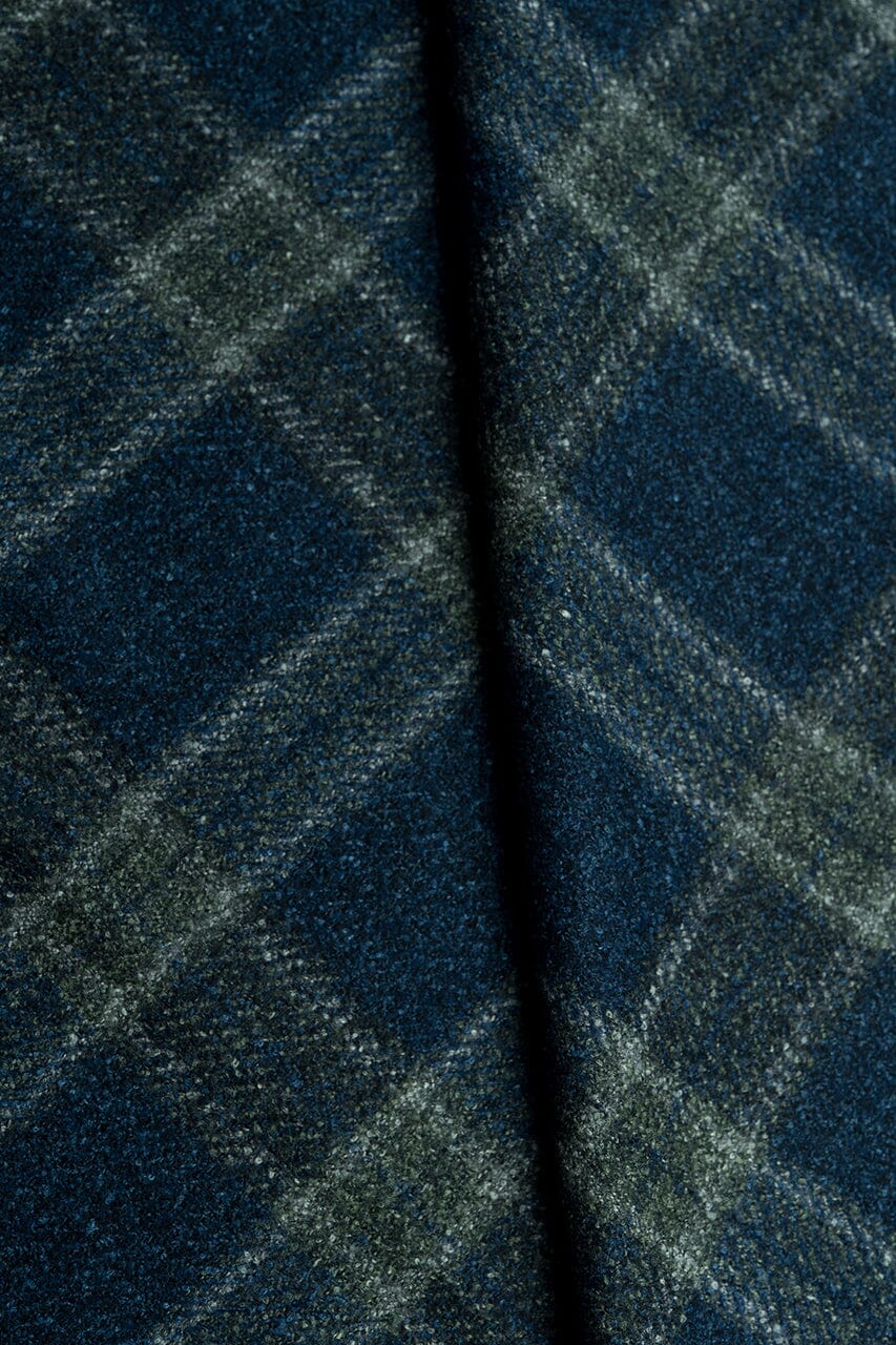 LaGondola Suit Fabric-VBC GC50402 VBC Wool Blended Jacketing-9x12cm Green&Blue