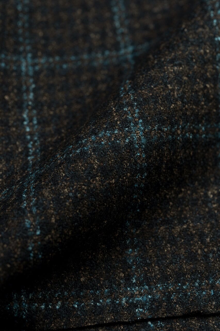 LaGondola Suit Fabric-VBC GC50403 VBC Wool Blended Jacketing-5.5x8.5cm Brown&Blue