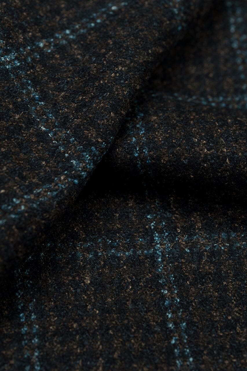 LaGondola Suit Fabric-VBC GC50403 VBC Wool Blended Jacketing-5.5x8.5cm Brown&Blue