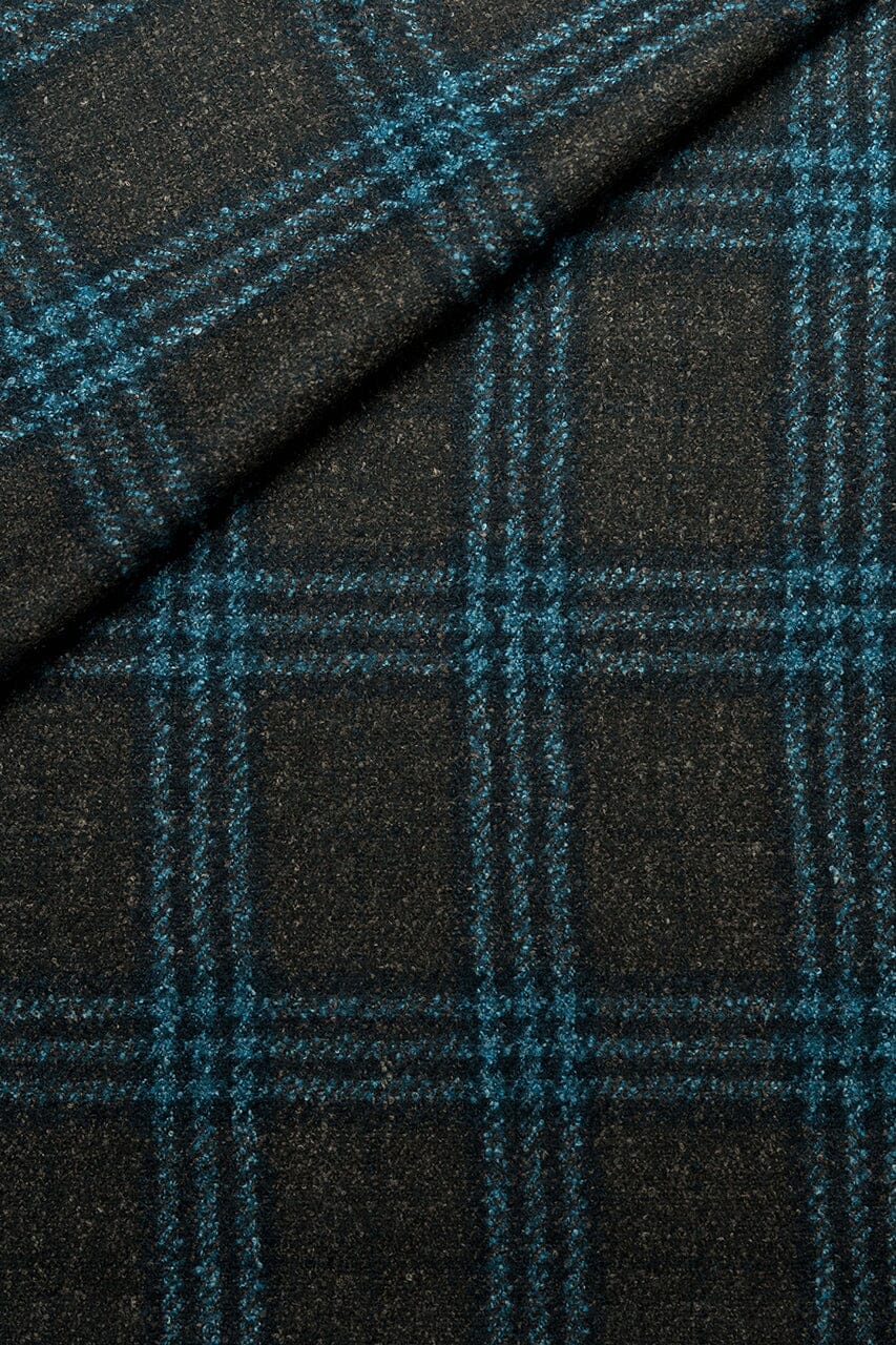 LaGondola Suit Fabric-VBC GC50406 VBC Wool Blended Jacketing-8.5x10.5cm Brown&Blue