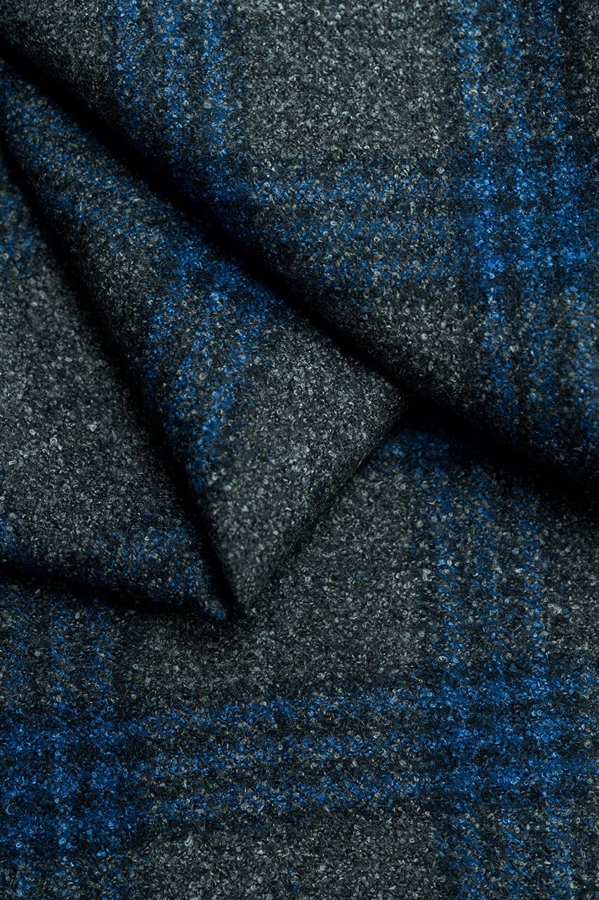 LaGondola Suit Fabric-VBC GC50407 VBC Wool Blended Jacketing-8.5x10.5cm Grey&Blue