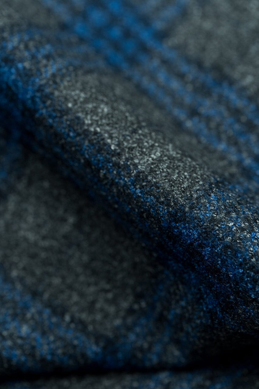 LaGondola Suit Fabric-VBC GC50407 VBC Wool Blended Jacketing-8.5x10.5cm Grey&Blue