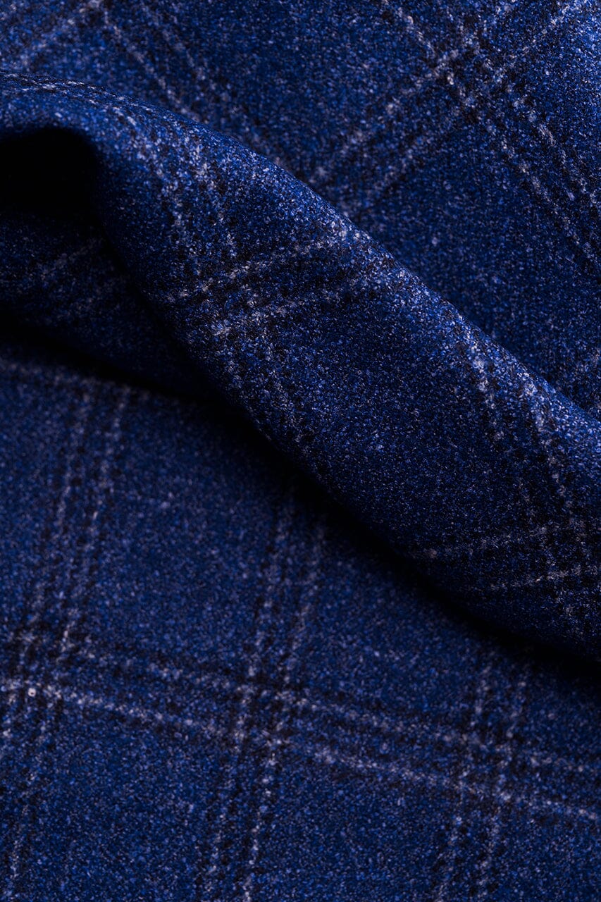 LaGondola Suit Fabric-VBC GC50408 VBC Wool Blended Jacketing-8.5x10.5cm Blue&Blue