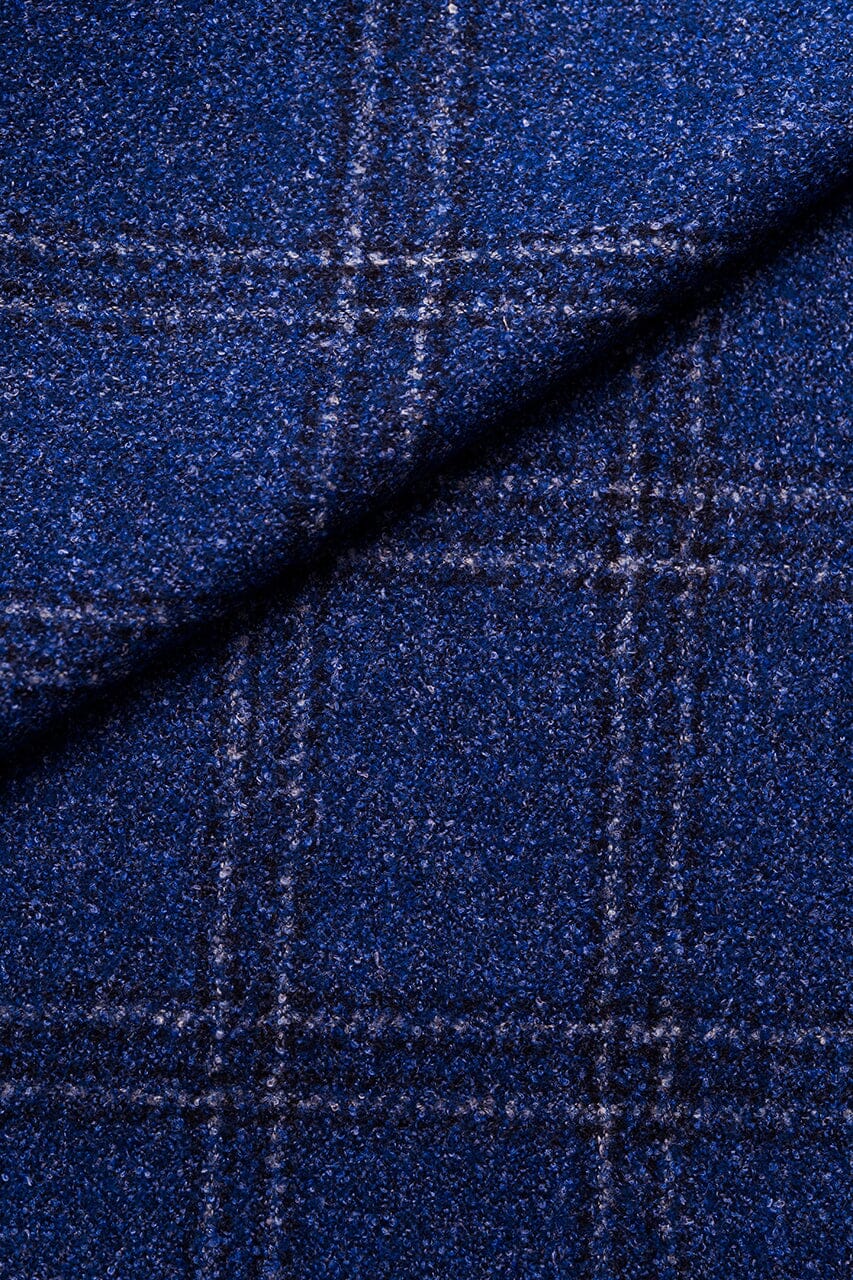 LaGondola Suit Fabric-VBC GC50408 VBC Wool Blended Jacketing-8.5x10.5cm Blue&Blue