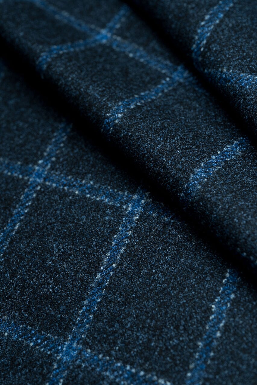 LaGondola Suit Fabric-VBC GC50409 VBC Wool Blended Jacketing-6.5x19cm Blue&Blue