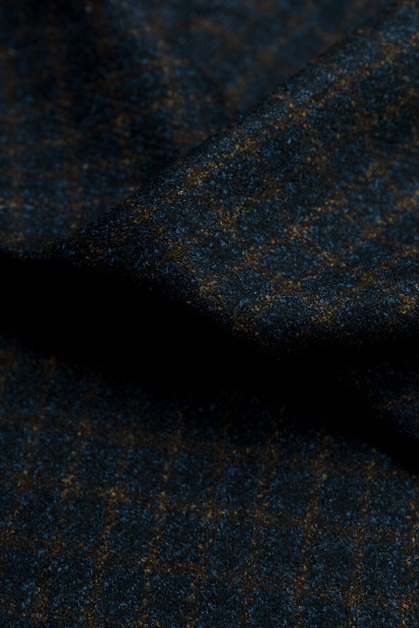 LaGondola Suit Fabric-VBC GC50410 VBC Wool Blended Jacketing-1.5x2cm Navy&Brown