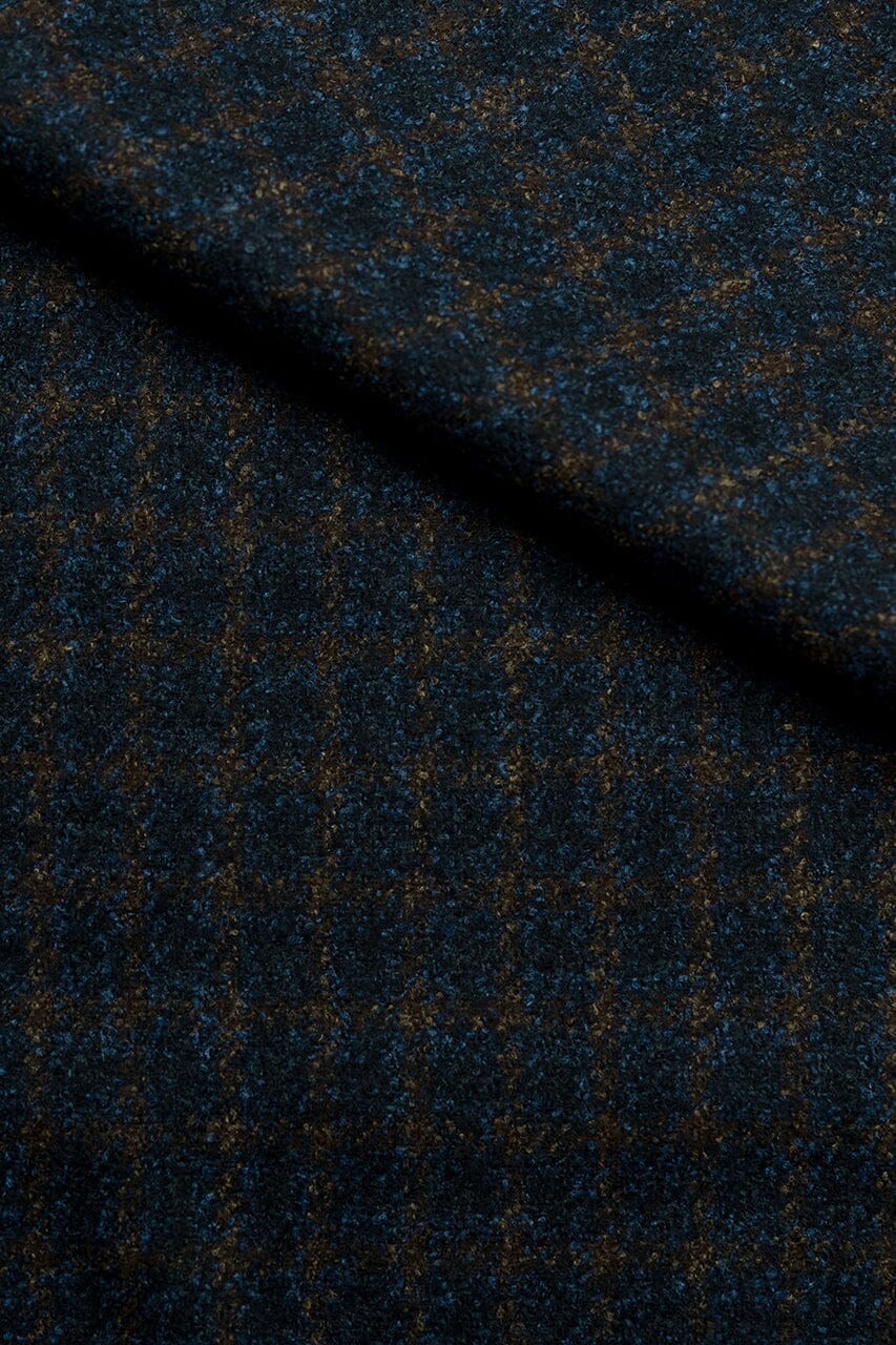 LaGondola Suit Fabric-VBC GC50410 VBC Wool Blended Jacketing-1.5x2cm Navy&Brown