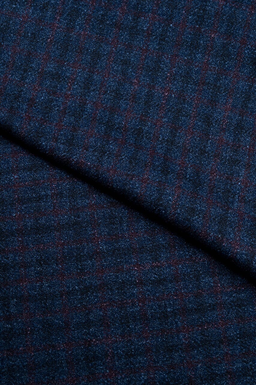 LaGondola Suit Fabric-VBC GC50411 VBC Wool Blended Jacketing-3x3.5cm Blue&Red