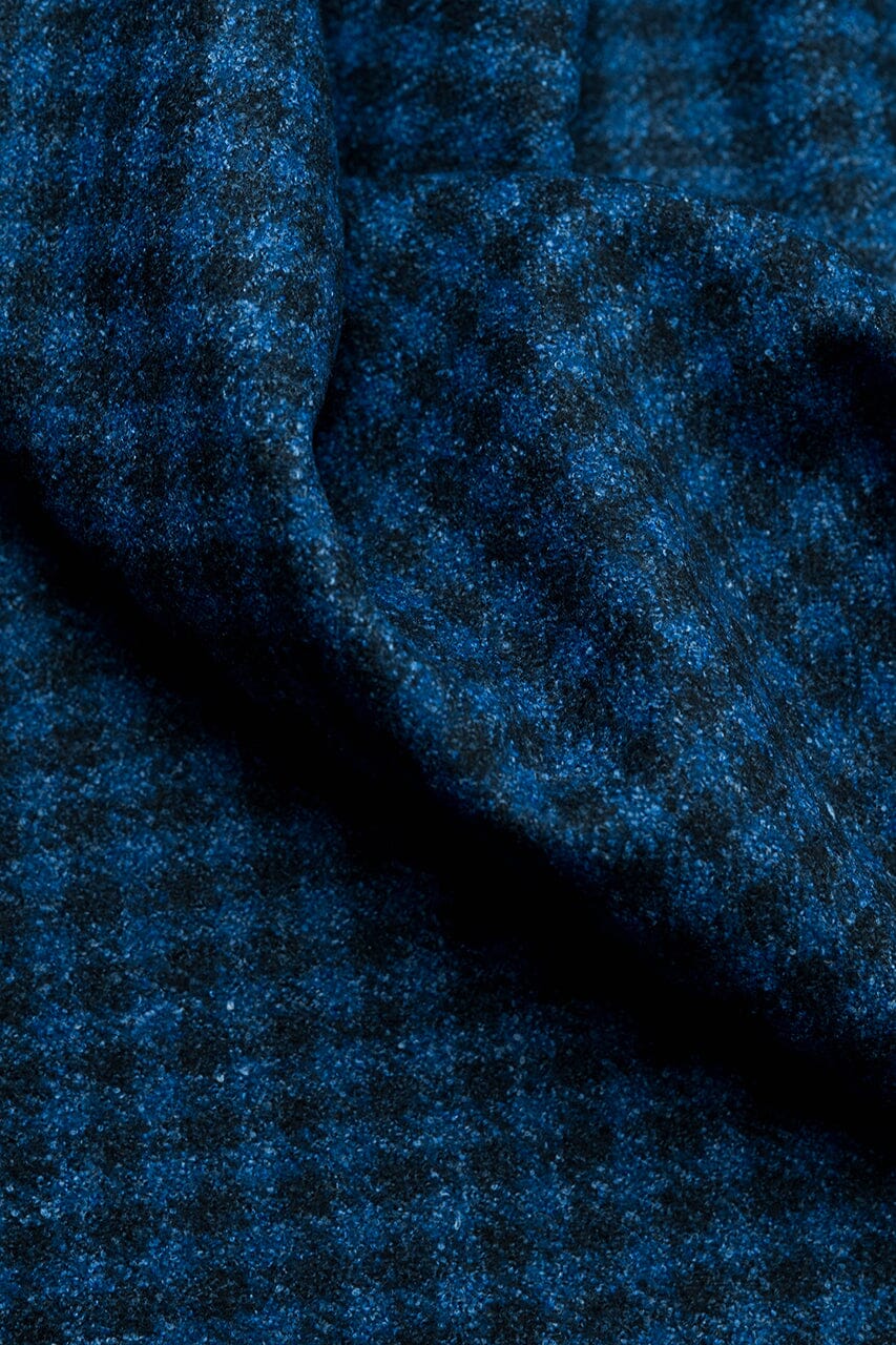 LaGondola Suit Fabric-VBC GC50412 VBC Wool Blended Jacketing-Navy&Blue Mini Plaid