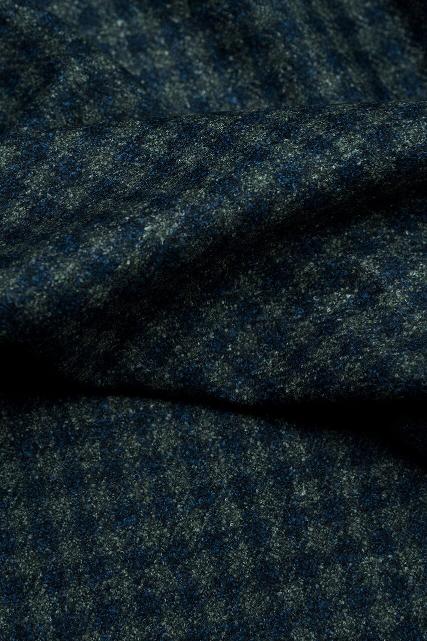 LaGondola Suit Fabric-VBC GC50414 VBC Wool Blended Jacketing-Navy&Gren Mini Plaid