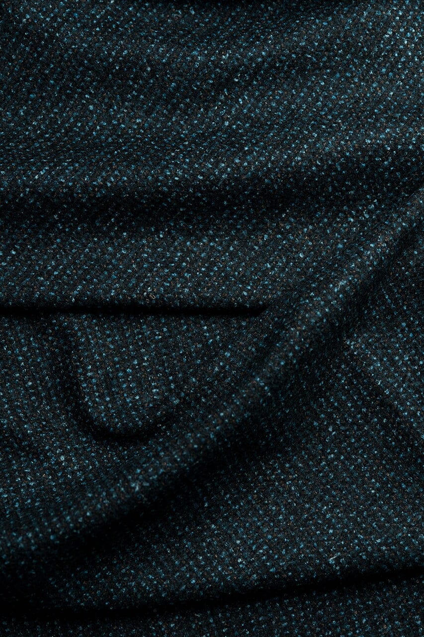 LaGondola Suit Fabric-VBC GC50417 VBC Wool Blended Jacketing-Brown&Blue Basketweave