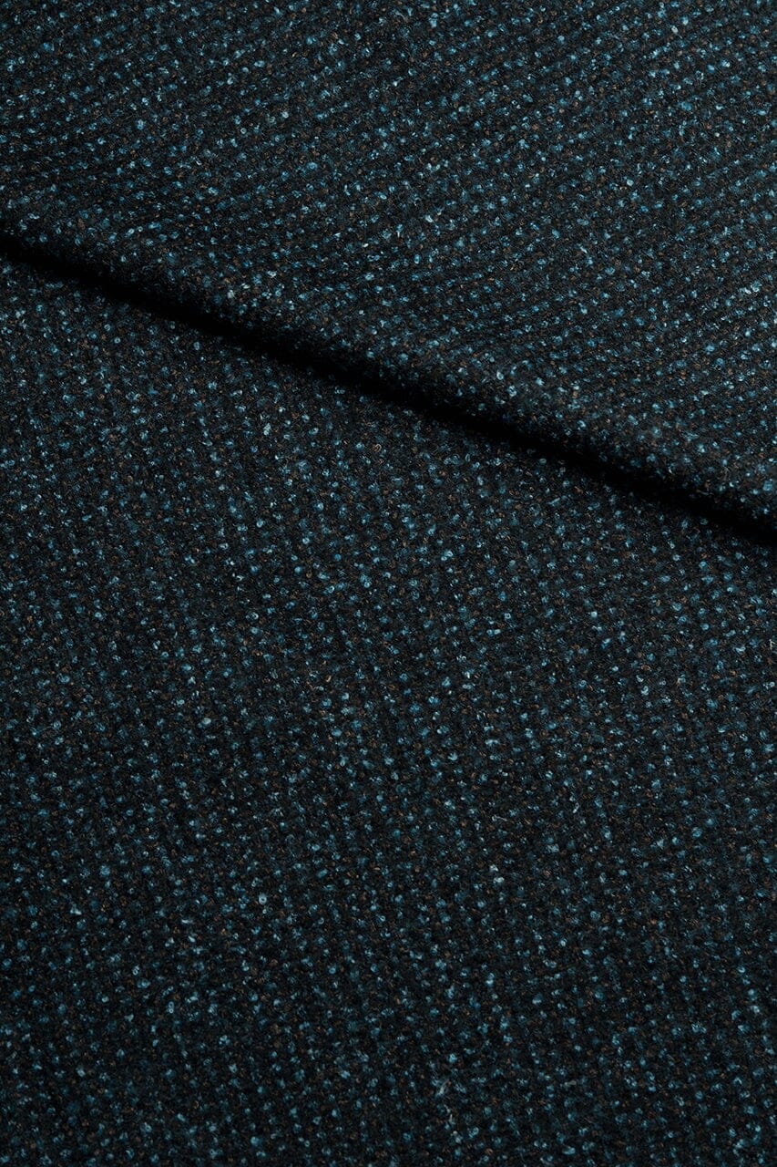 LaGondola Suit Fabric-VBC GC50417 VBC Wool Blended Jacketing-Brown&Blue Basketweave