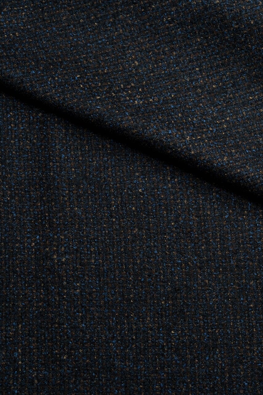 LaGondola Suit Fabric-VBC GC50418 VBC Wool Blended Jacketing-Blue&Brown Basketweave