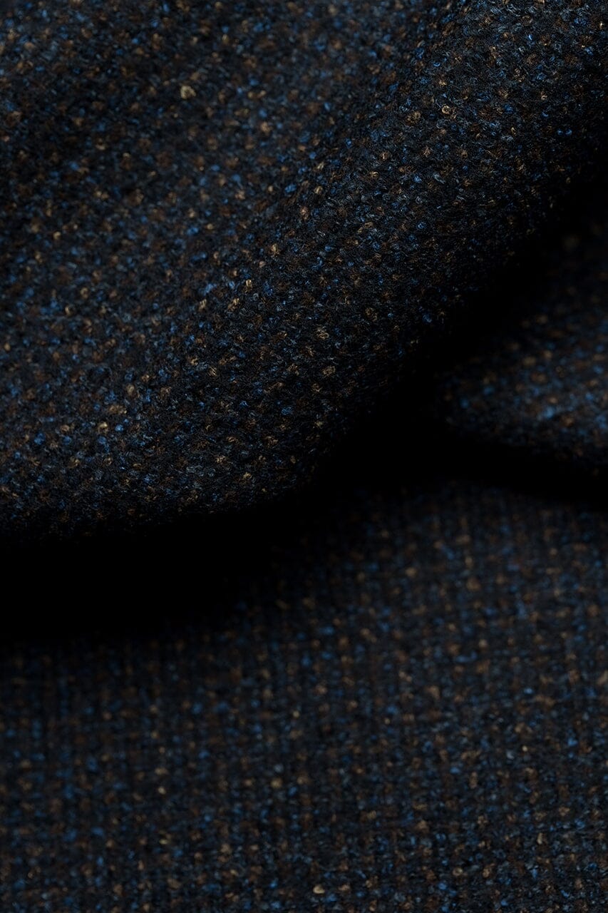 LaGondola Suit Fabric-VBC GC50418 VBC Wool Blended Jacketing-Blue&Brown Basketweave