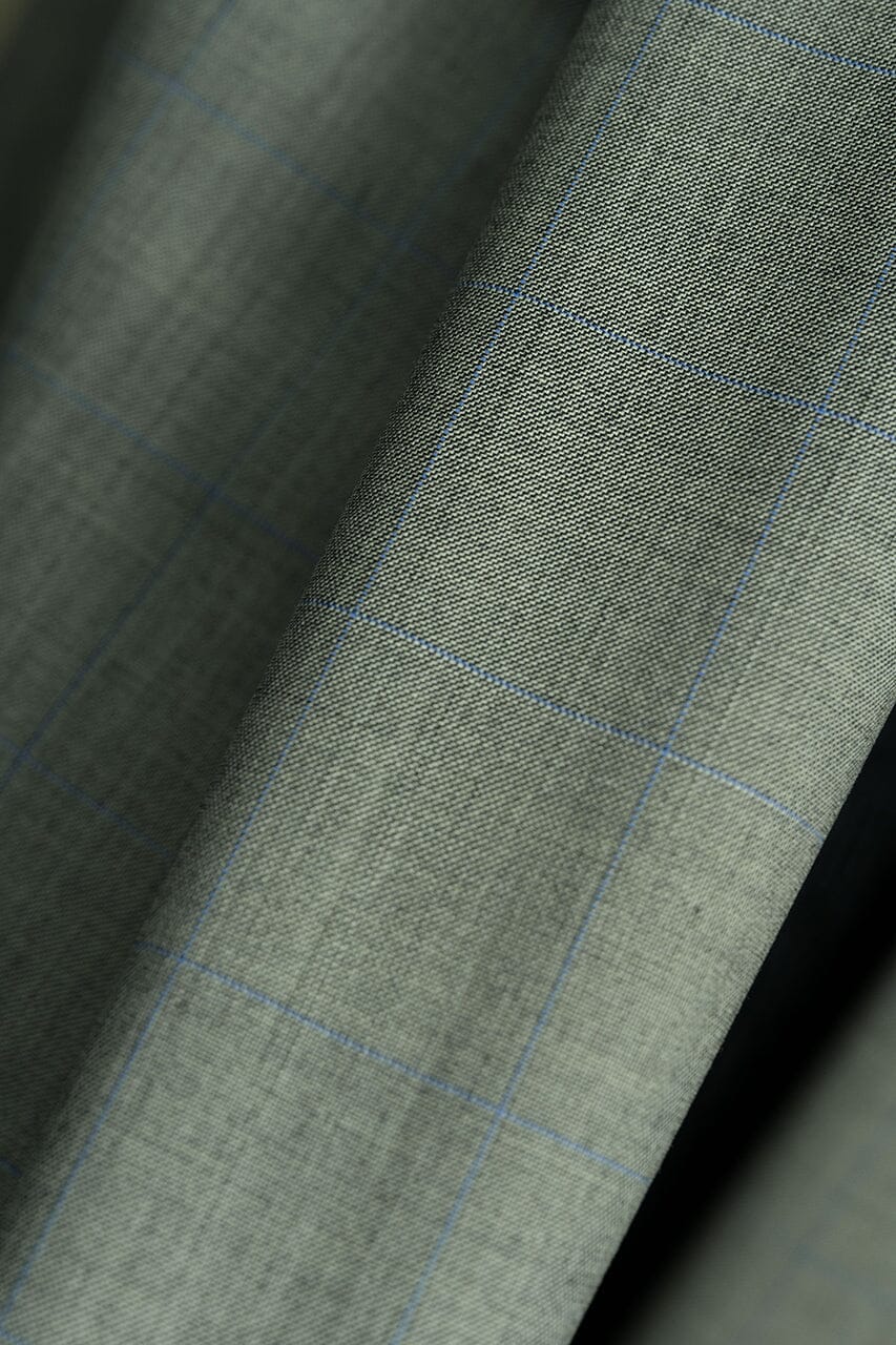 Vintage Suit Fabrics-VBC V10529 VBC Grey Checks Wool Suiting -3m