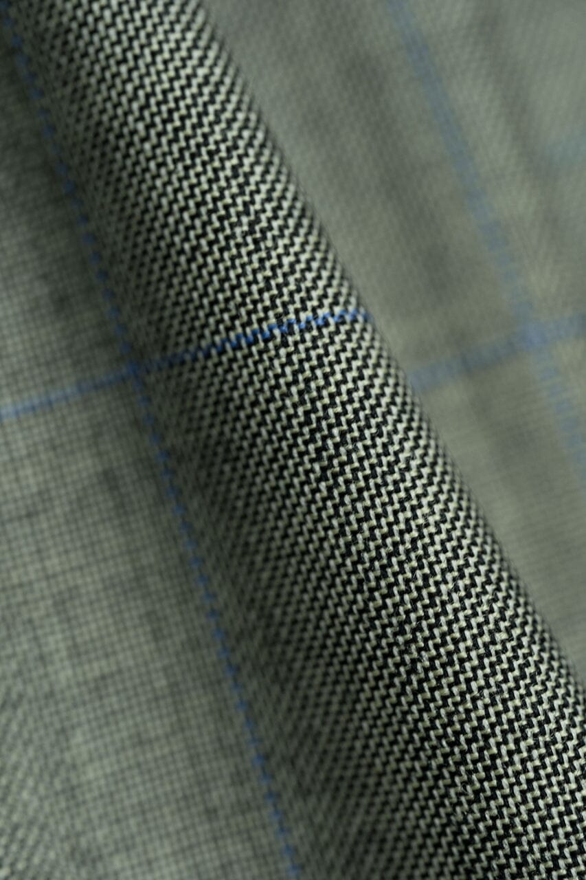 Vintage Suit Fabrics-VBC V10529 VBC Grey Checks Wool Suiting -3m