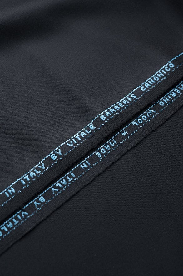 Vintage Suit Fabrics-VBC V20196 VBC Solid Black Pure Wool Suiting - 2.9 m