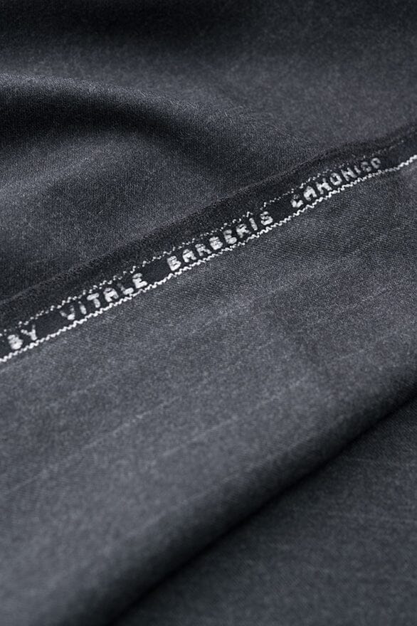 Vintage Suit Fabrics-VBC V20272 Gray Stripe Winter Wool-2.9m